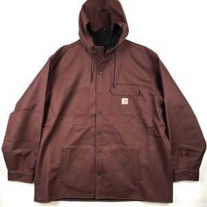 Carhartt Rain Defender Relaxed Fit Hooded Jacket Mens Sz 3XL Burgundy Red Heavy